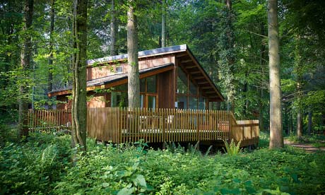Forest Holidays Golden Oak cabins boast a fully equipped kitchen, a log burner, robes and slippers