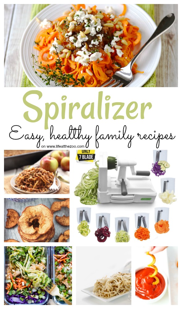Easy Spiralizer Recipes - looking for a healthy start to the New Year? Have a go at these wonderful Spiralizer recipes.. you don't "just" have to make Spiralizer Salads, but use them for apple crumble and homemade apple slices too. So many delicious Spiralizer Recipes to try #spiralizer #easyrecipes #recipes #familymeals #healthyrecipes